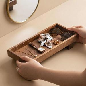 New European Design Multifunction Rectangular Rounded Fruit Kitchen Food Dessert Household <b>Snack</b> Storage Wooden <b>Tray</b> - Product Image 4