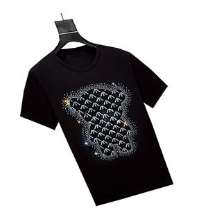 Camisetas de Moda con Pedrería Personalizadas para Mujer, Ropa Deportiva de Algodón, Estilo Urbano en Color Sólido, Transpirable - Product Image 2