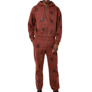 Survêtement d'hiver à capuche pour homme, couleur unie, orné de strass, produit très demandé, vente en gros - Product Image 1