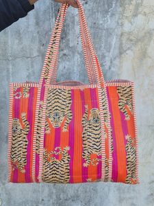 Ensemble de sacs fourre-tout en coton brodés style bohème floral, 10 à 100 pièces, motif matelassé, grande capacité, avec fermeture éclair, pour voyage, mode et shopping - Product Image 6