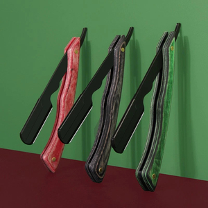 Rasoir de barbier professionnel pour hommes, rasoir droit à lame affûtée, rasage, toilettage, acier inoxydable, manche en bois avec logo personnalisé - Product Image 5