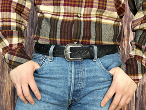 Ceinture Western en Cuir de Vache Argentin Perlé de Qualité Supérieure pour Filles, Motif Floral Gravé à la Main, Unisexe, Prête à l'Expédition, Prix d'Usine - Product Image 3