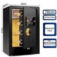 70cm Schwarzer Sicherheitstresor mit Elektronischem Digitalschloss und Schlüsselschloss Kaltgewalzter Stahl Einbruchsicherer Safe für Zuhause & Büro