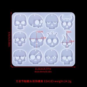 Skull Earrings Halloween Day Gift Earrings Earring Pendant Ornament <b>Mold</b> <b>Resin</b> <b>Silicone</b> <b>Mold</b> - Product Image 6