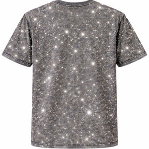 Camiseta personalizada con pedrería, estilo vintage, hombros caídos, estilo hip hop, de algodón grueso para hombre - Product Image 5