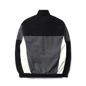 Blouson bomber vintage personnalisé coupe-vent à col montant avec fermeture éclair sur le devant, design à blocs de couleurs contrastées, coupe-vent décontracté pour homme - Product Image 3