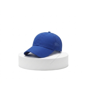 Wholesale <b>Plain</b> 6 Panel Waterproof Mesh <b>Baseball</b> <b>Cap</b> Golf Hat Custom Embroidery Label Logo Laser Cut Hole 100% Polyester - Product Image 3
