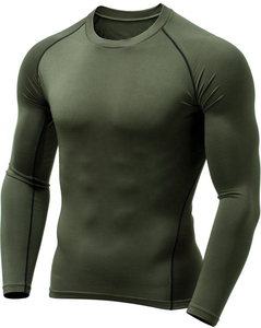 Vente Flash : T-shirt de Compression MMA à Manches Longues, Logo Personnalisé, en Spandex Uni, Protection UPF 50, Écologique, Séchage Rapide, Respirant, Coupe Ajustée - Product Image 5