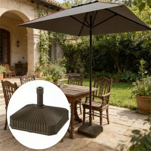 Base per Ombrellone da Esterno Marrone con Base Quadrata, Base per Ombrellone da Terrazzo, Solo Base per Ombrelloni da Patio - Product Image 1