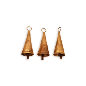 Wholesale Rustic Gold Metal <b>Cone</b> <b>Christmas</b> Bells Vintage Iron Cow Bells For Crafting DIY Holiday Wreath Garland Ornaments Sale - Product Image 1