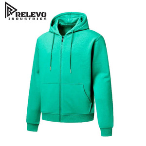 เสื้อฮู้ดซิปสีแดงสำหรับผู้ชายจาก Relevo Industries ทรงปกติ สวมใส่สบาย ผ้าเฟรนช์เทอร์รี่ เหมาะสำหรับใส่ในฤดูใบไม้ร่วง - Product Image 2