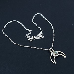 Labradorite 925 Sterling <b>Silver</b> Pear Shape Gemstone Trendy Engagement Pendant <b>Necklace</b> <b>for</b> <b>Men</b> Women Unisex - Product Image 1