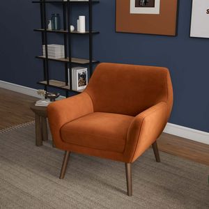 Chaise Longue Panom in Velluto Arancione Bruciato per Relax e Riposo - Product Image 6