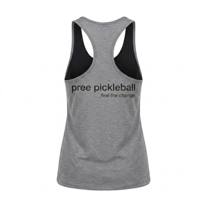 Women's pickleball 2 in 1 layered athletic tank <b>top</b> with built in sports bra Ergonomic Cut Moisture Wicking Space Dye Fabric <b>top</b> - Product Image 2