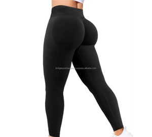 Leggings de yoga pour femmes, taille mi-haute, tricotés, respirants, pour la gym, l'entraînement et la course à pied - Product Image 4