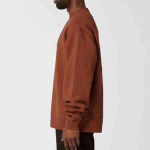 Sudadera de Cuello Redondo para Hombre, Color Rostroso, Corte Holgado, 100% Algodón Tejido, Estilo Casual para Otoño - Product Image 6