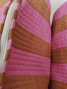 Sacs à maquillage en coton durable à rayures vertes et motifs floraux imprimés, pochettes indiennes, trousse de toilette de voyage, organiseur de cosmétiques - Product Image 3