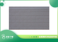 Panneau mural en métal gaufré ignifuge et imperméable KWY, panneau sandwich en métal isolé en PU écologique pour revêtement mural
