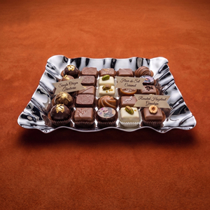 Luxury Square Wavy Metal Chocolate <b>Tray</b> With Polished <b>Mirror</b> Finish, Ideal For Serving Home & Hotel Tableware Decoration - Product Image 6