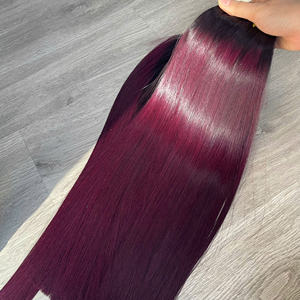 ชุดมัดผมสีเบอร์กันดีพร้อมฝาปิดวิกผมคนจากเวียดนามลูกไม้สวิสแบบสองชั้นคุณภาพสูง - Product Image 2