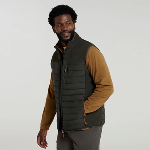 Gilet sans manches best-seller, couleur vert foncé, en duvet matelassé, en polyester, gilet softshell d'hiver - Product Image 3