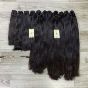 Extensions de cheveux humains vierges vietnamiens de qualité supérieure, couleur noire naturelle, double trame, tissage à la machine, provenant de l'usine - Product Image 4