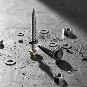 สกรูเจาะยึดหัวหกเหลี่ยม PDC รุ่น 12 เหล็กกล้าคาร์บอน คลาส 4.8 6.8 ชุบสังกะสี/ชุบกัลวาไนซ์ เกลียวหยาบ ยาง EPDM ขนาดนิ้ว - Product Image 1