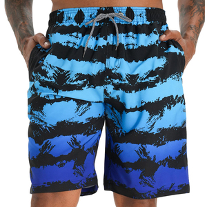 Shorts de plage pour hommes à prix de gros, taille élastique, coupe confortable, en toile unie, maillot de bain pour hommes - Product Image 1