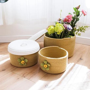 Cotton Rope <b>Basket</b> Stylish Fabric Bins and <b>Baskets</b> Product - Product Image 4