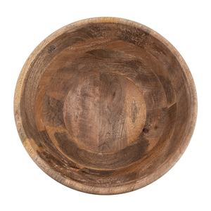 Cuenco de madera de acacia para servir, cuenco de sopa y ensalada de forma redonda con acabado marrón, vajilla de mesa, cuencos para servir alimentos - Product Image 4