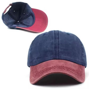 Casquettes de baseball non structurées de haute qualité, logo brodé personnalisé, effet vieilli et délavé, casquettes vintage à 5 panneaux - Product Image 4