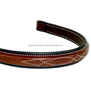 Banda de alta calidad para cejas de caballo, banda de cuero marrón con contraste de lujo con relleno ultra suave en todos los tamaños personalizados - Product Image 1