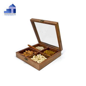 Boîte de rangement pour bonbons en bois durable et écologique de haute qualité, forme rectangulaire, bouton en laiton chauffable, logo personnalisé gravé au laser - Product Image 1