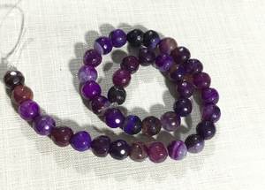 Perles de pierre naturelle d'agate violette foncée à facettes rondes pour la fabrication de bijoux DIY - Product Image 2