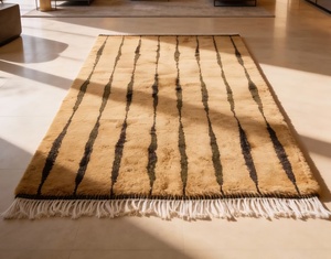 Alfombra Beni Ourain Bereber 100% Lana Anudada a Mano – Alfombra Marroquí Geométrica de Pelo Alto Hecha a Mano, Tamaño Personalizado, Venta al Por Mayor - Product Image 6