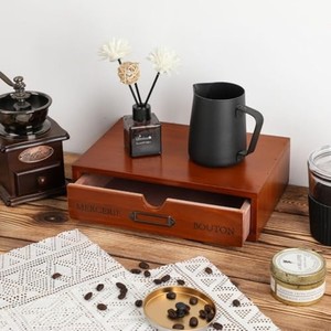 Walnut Wood Vintage Card Catalog Desk Organizer Wholesale | Moradabad - Product Image 3