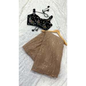 Beautiful Traditional Muslim Saree for Parties Featuring Sequence Work - Product Image 1