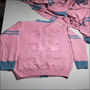 School College University Men's V-neck Knitted Fleece <b>Cardigan</b> <b>Sweater</b> Breathable Wool/Nylon Lace Decoration Long Sleeves - Product Image 2