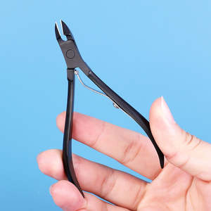 New Professional Stainless Steel Curved Cuticle Nippers <b>Remover</b> <b>Tool</b> Wide Jaw Opening for Finger Black Cuticle Clippers ANAAIF - Product Image 4