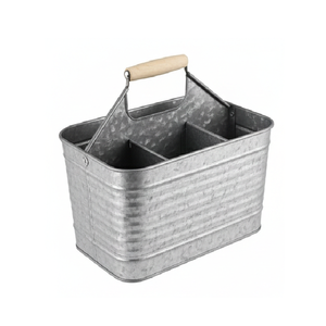 Recipiente Multiusos Resistente de Metal Galvanizado, Color Gris - Product Image 1
