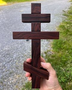 Cruz de Madera Rústica para Colgar en la Pared, Decoración Religiosa Cristiana para Dormitorio, Sala de Estar, Iglesia y Espacio de Oración - Product Image 3