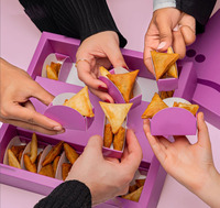 Emballage de boulangerie rose écologique Emballage de crêpes, crêpes, gaufres, pâtisserie, brownie, biscuits avec inserts Diviseurs pour sauce et trempette