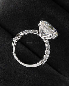 Anillo de compromiso/boda vintage de oro blanco de 14k con diamante cultivado en laboratorio IGI y engaste de garras para fiesta de aniversario - Product Image 4