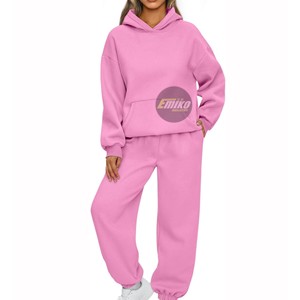 Conjunto Deportivo Rosa con Capucha para Mujer, Sudadera de Manga Larga y Pantalones Jogger, Atuendo Casual de Dos Piezas para Mujer, Ropa de Invierno - Product Image 6