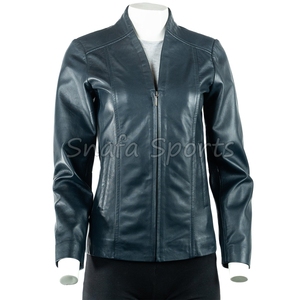 Veste en cuir élégante pour femme, longueur normale, manteau de créateur stylé, coupe ajustée, tendance inspirée, tenue d'hiver pour femme - Product Image 6