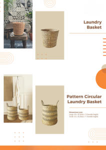 Panier de rangement multifonctionnel en jacinthe d'eau, écologique, fait main, avec couvercle, pour la lessive et usage domestique - Product Image 4