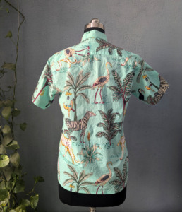 <b>Men's</b> Short Sleeve Tropical Animal Print <b>Hawaiian</b> <b>Shirt</b> Turn-down Collar Casual Summer Cotton <b>Shirts</b> - Product Image 4