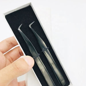 Pince à épiler pour extensions de cils en acier inoxydable, outil de précision professionnel pour l'application d'extensions de cils - Product Image 5