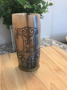 Verre à boire en forme de corne de Viking, fait main, écologique, design classique, multicolores naturels, taille et logo personnalisables par MULTI CRAFT - Product Image 2