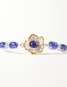 Bracelet à breloques en argent sterling plaqué rhodium avec tanzanite, pierre de naissance de décembre, pour femme – Élégance intemporelle et attrait des bijoux - Product Image 1